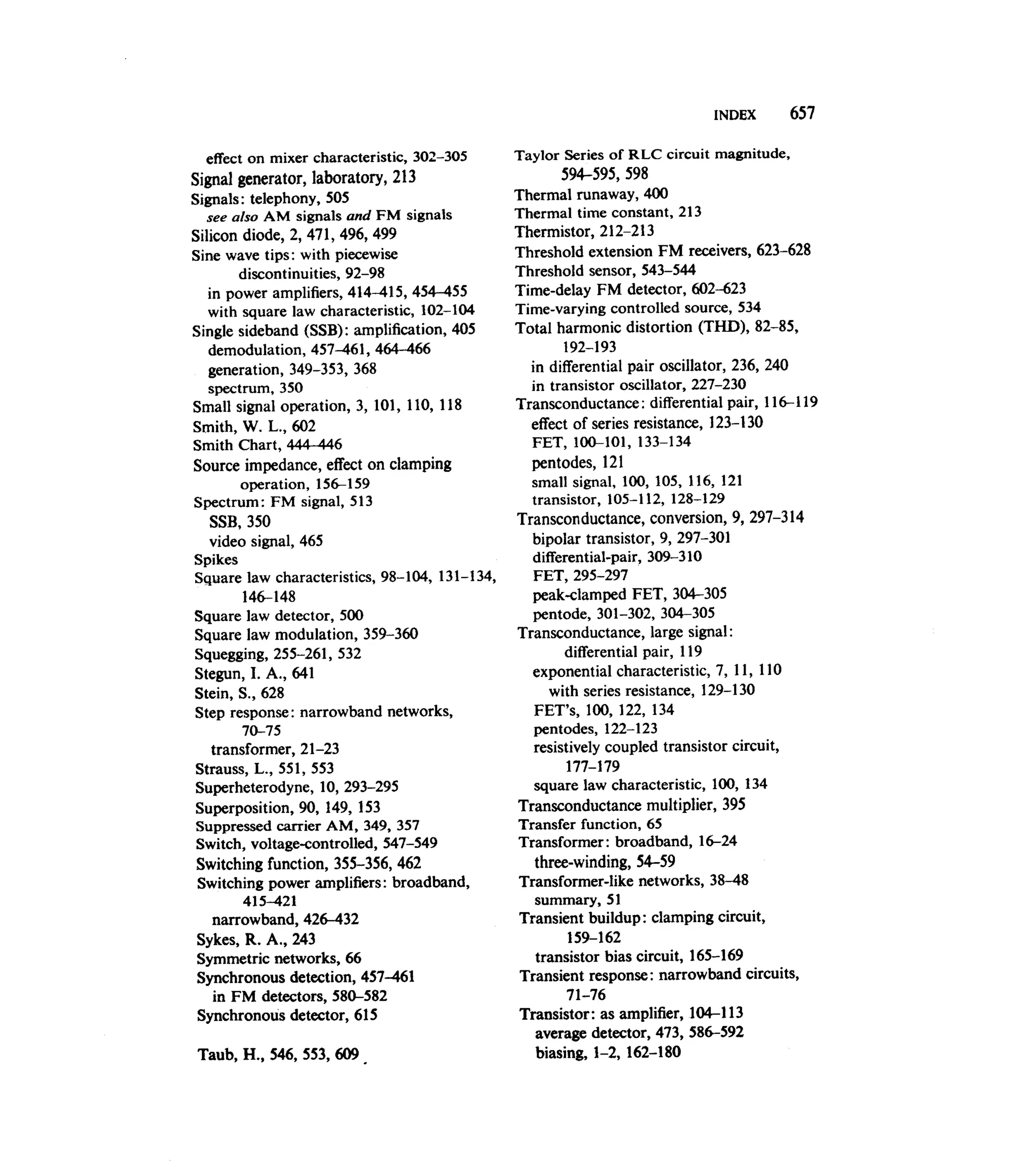 Communications circuits of clarke & hess