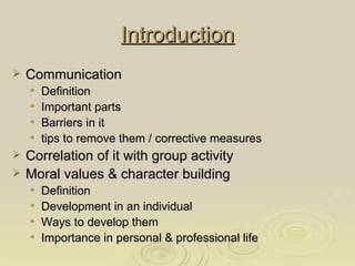 Communication skill & moral value | PPT