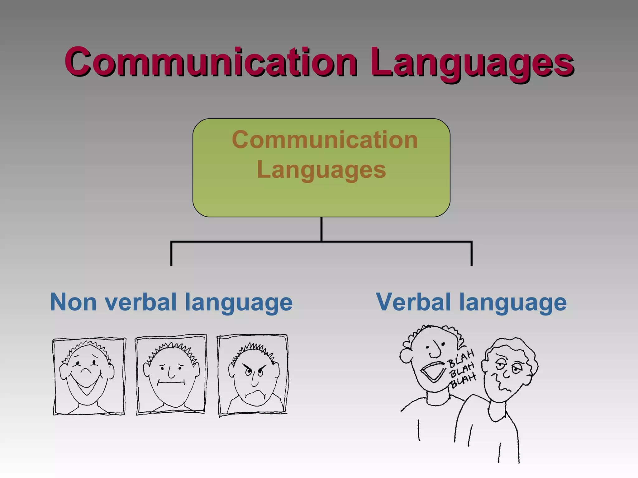 Communication Languages Communication  Languages Non verbal language Verbal language 