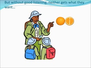 But without good listening, neither gets what they want… 