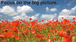 Focus on the big picture.

 