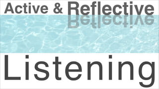 Active & Reﬂective

evitceﬂeR

Listening

 