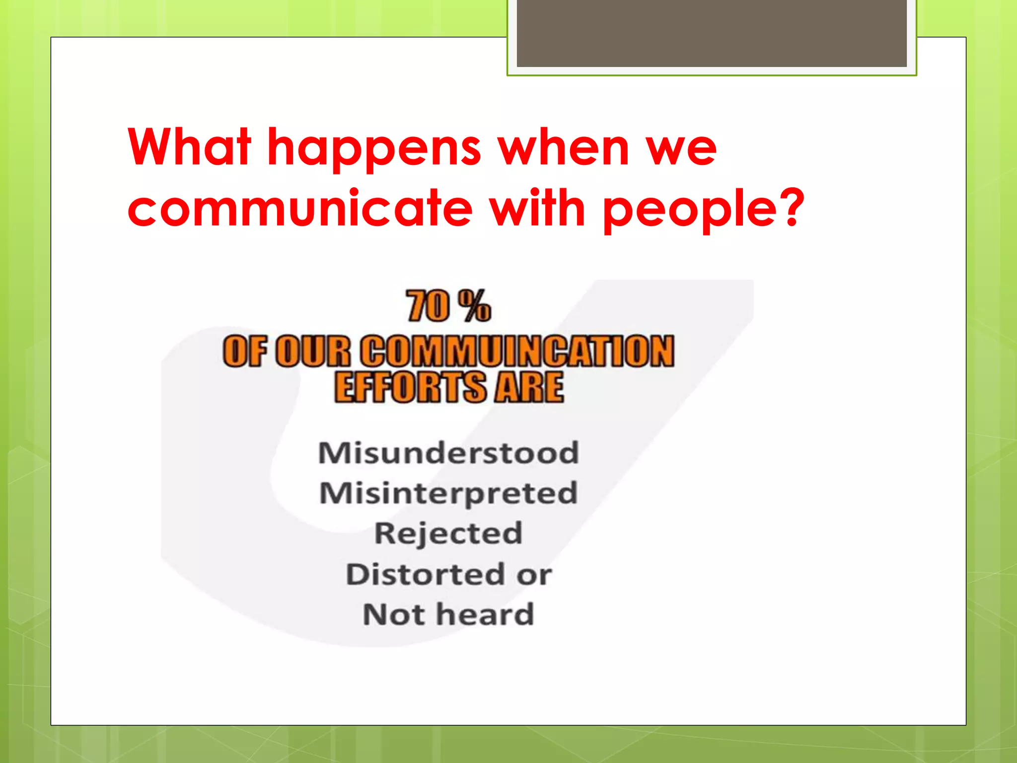 What happens when we
communicate with people?
 