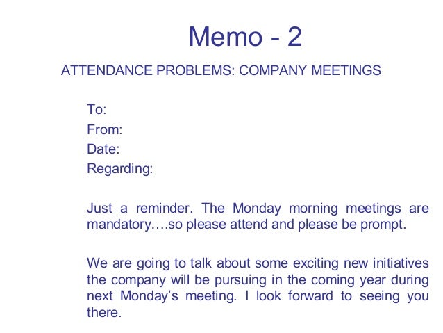 memo for staff meeting sample business communication skills