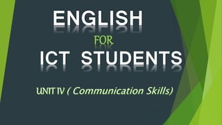 ENGLISH
FOR
ICT STUDENTS
 