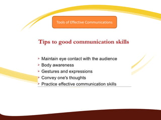 Basics & Effective tools of communication skills | PPT