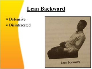Lean Backward
Defensive
Disinterested
 
