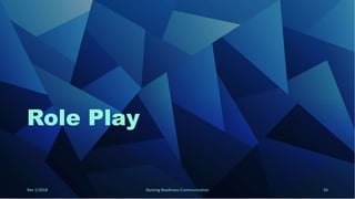Role Play
Rev 1/2018 Nursing Readiness-Communication 56
 