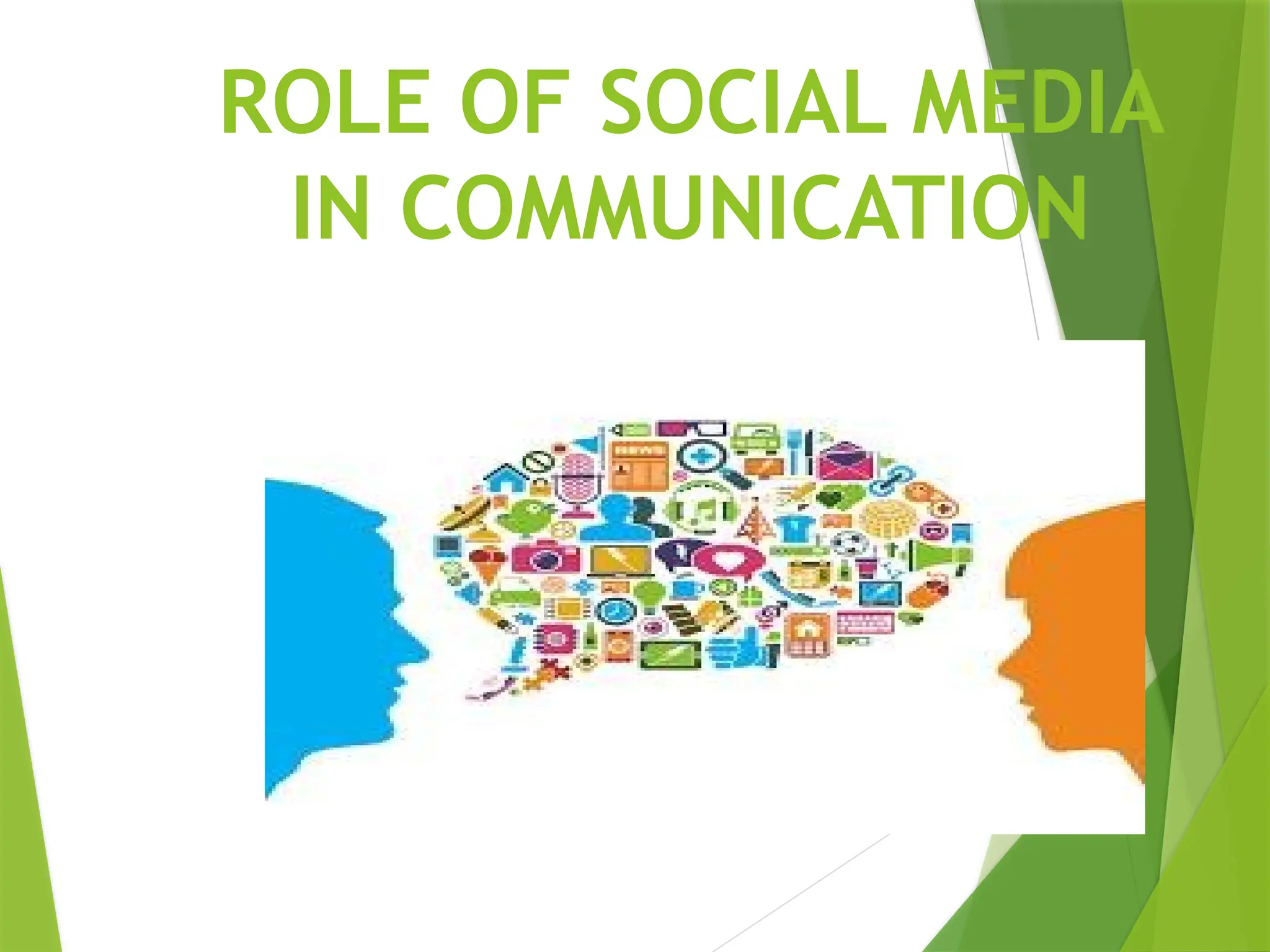 ROLE OF SOCIAL MEDIA
IN COMMUNICATION
 