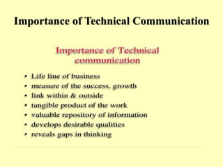 Importance of Technical Communication
 