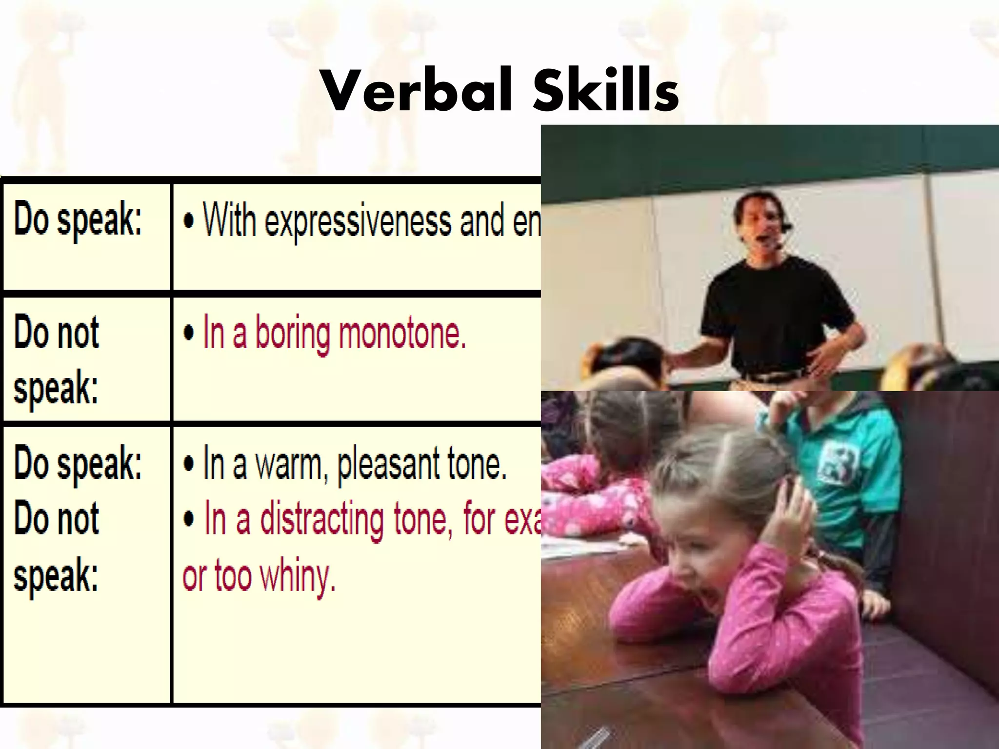 Verbal Skills
 