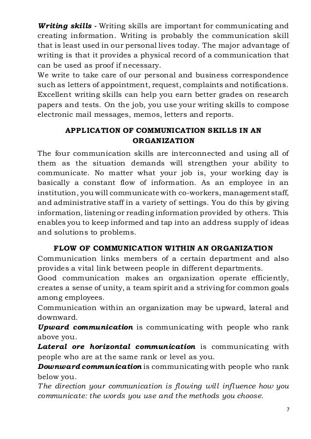 essay questions on communication in an organization