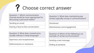 Communication Skills - Test Yourself- MCQS | PPTX