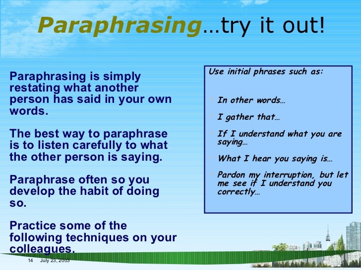 disadvantages of paraphrasing in communication