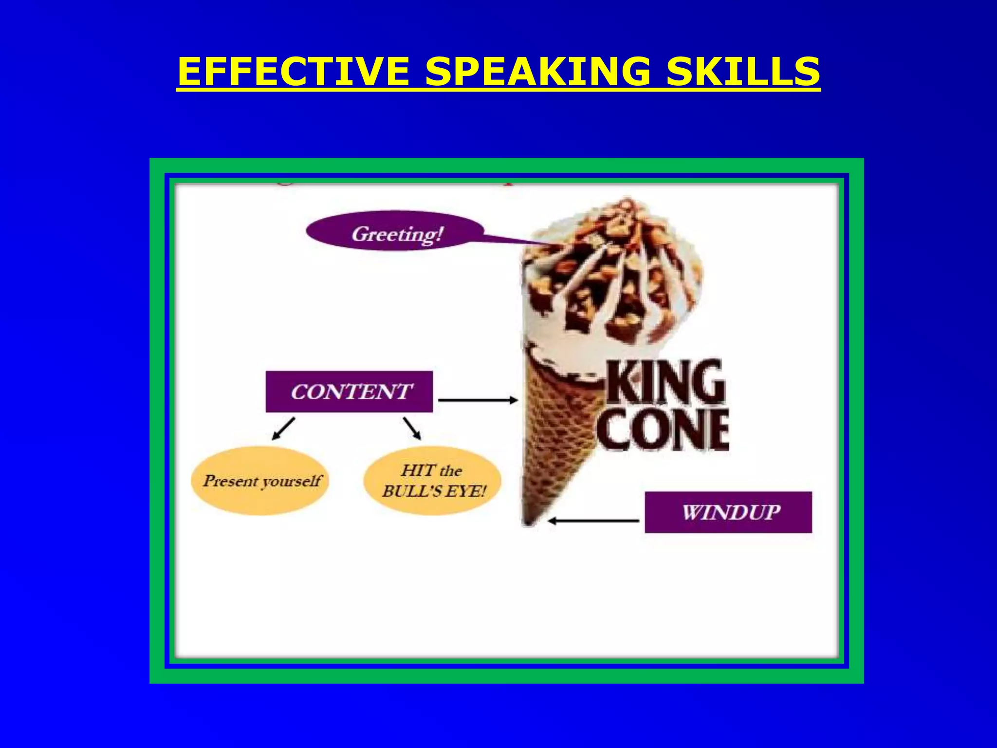 EFFECTIVE SPEAKING SKILLS
 