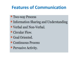 Features of Communication
 