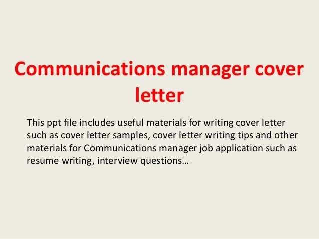 Writing communications cover letter