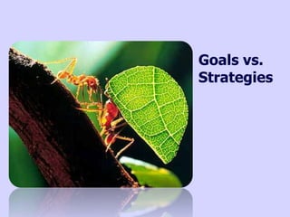 Goals vs.
Strategies
 