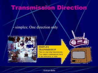 Transmission Direction


- simplex: One direction only




                   Graham Betts
 