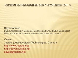 Communications systems and networking | PPT