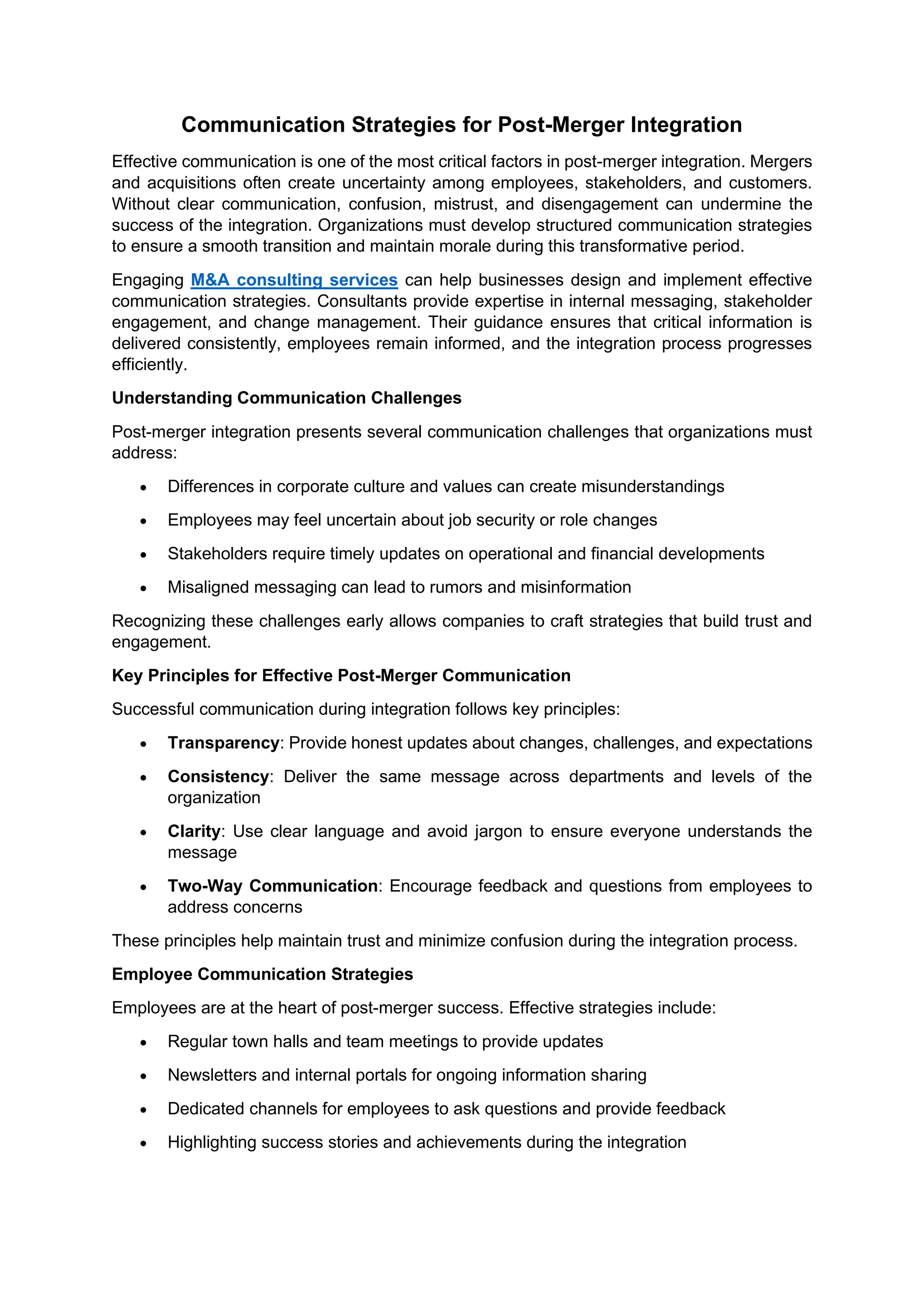 Communication Strategies for Post Merger Integration.pdf