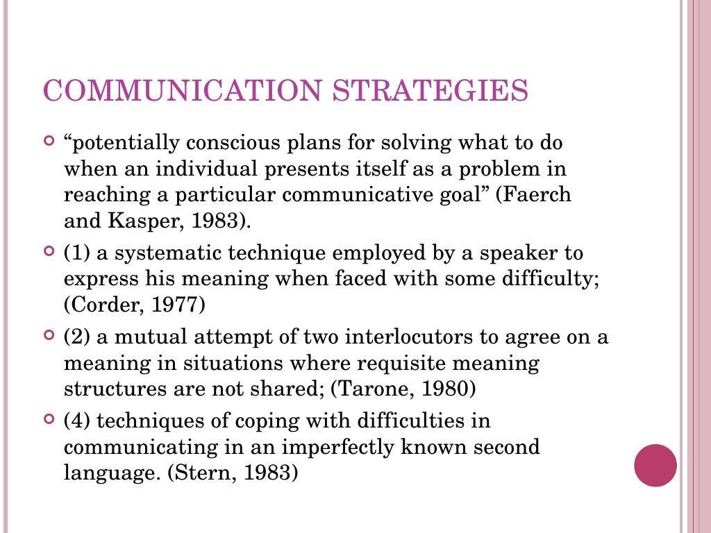 Communication Strategies Ppt