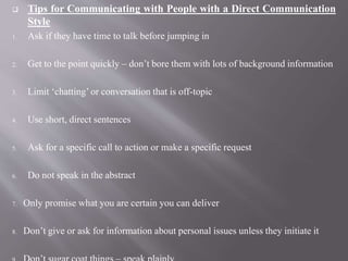 Direct Communication Style Issues – IXCTP