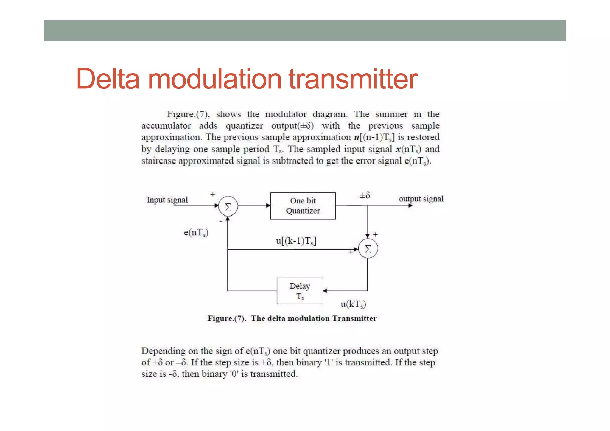 Delta modulation transmitter
 