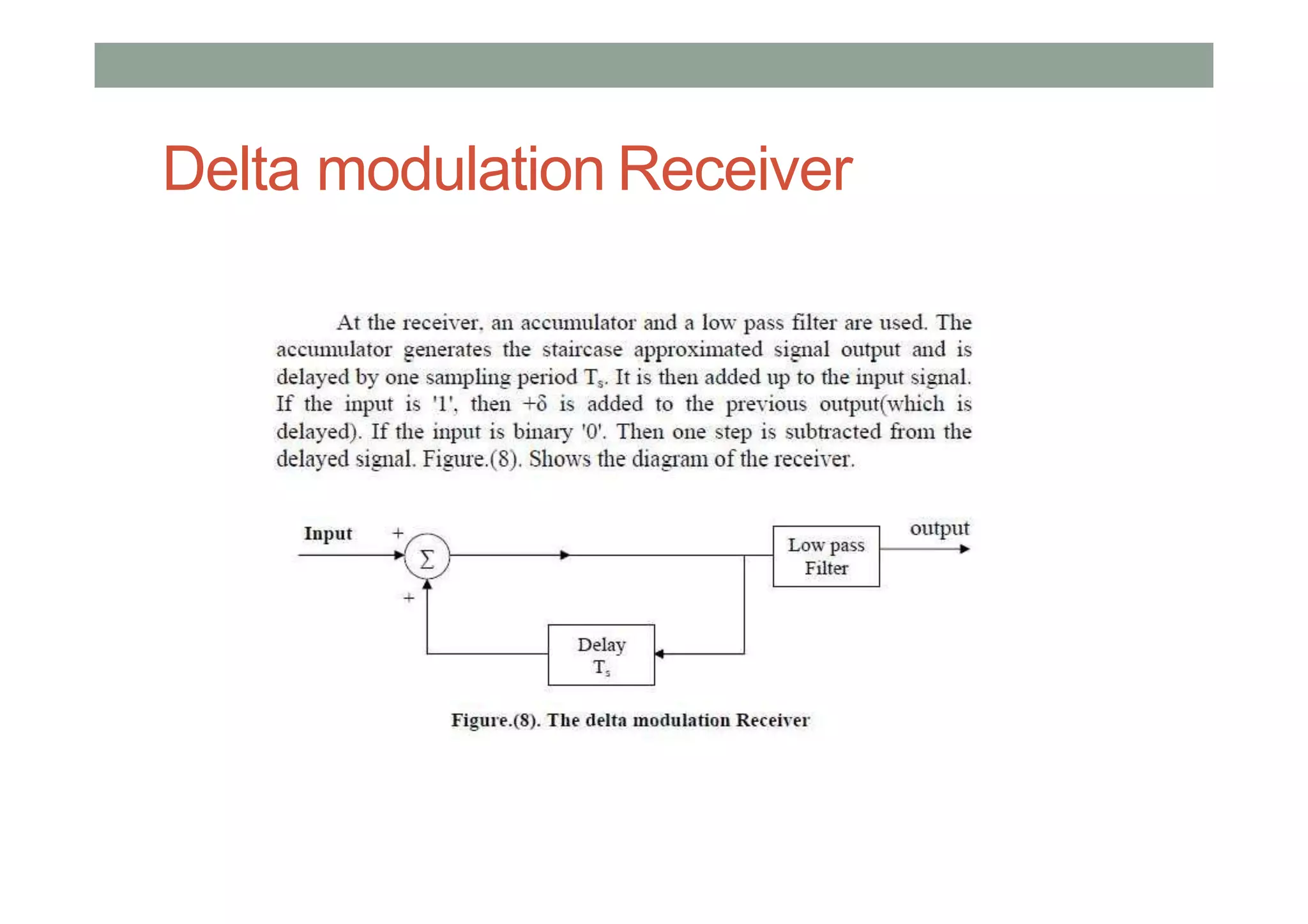 Delta modulation Receiver
 