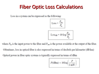 Fiber Optic Loss CalculationsFiber Optic Loss Calculations
 