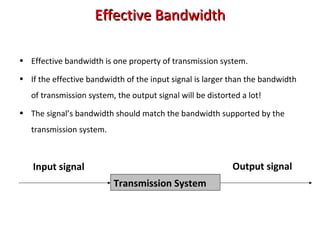 Effective BandwidthEffective Bandwidth
• Effective bandwidth is one property of transmission system.
• If the effective ba...