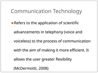 Communication Technology PowerPoint presentation | PPTX