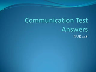 Communication test answers | PPT