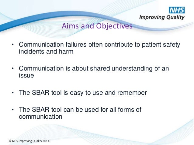 communication using the sbar tool sbar format template