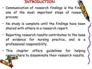 Communication of research report | PPTX