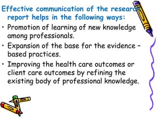 Communication of research report | PPTX