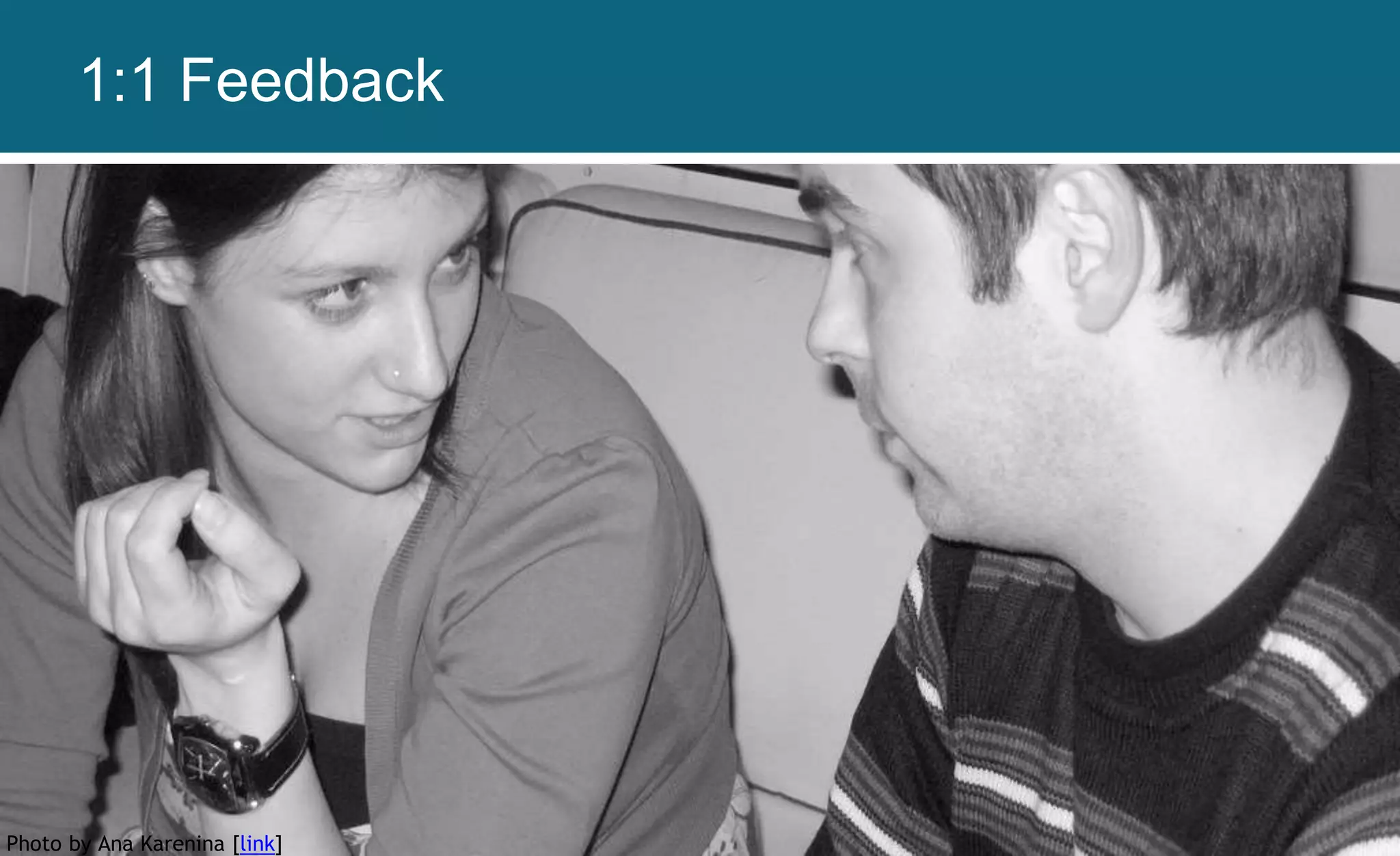 Photo by Ana Karenina [link]
1:1 Feedback
 