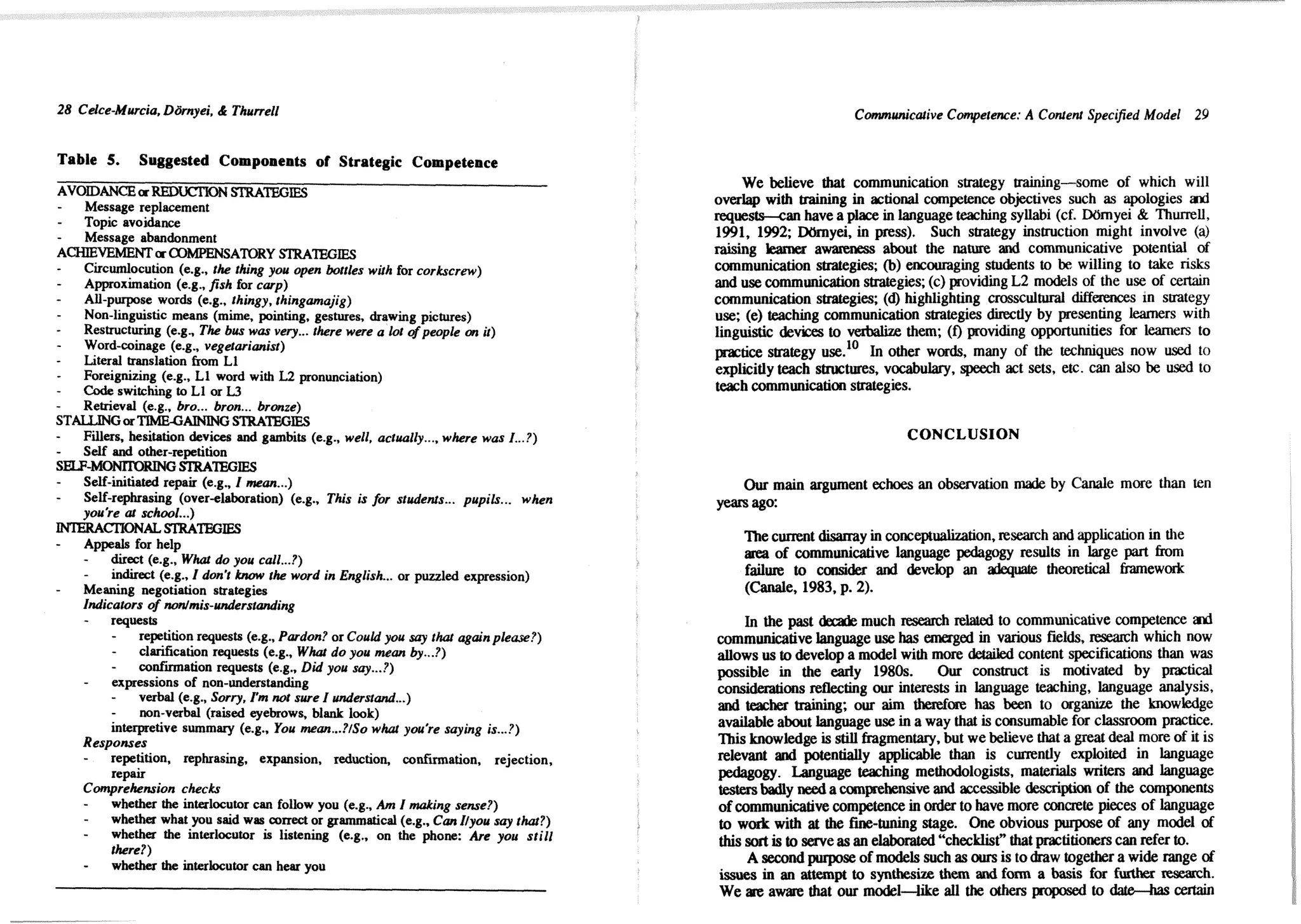 Communicative competence A pedagogically motivated model with content ...