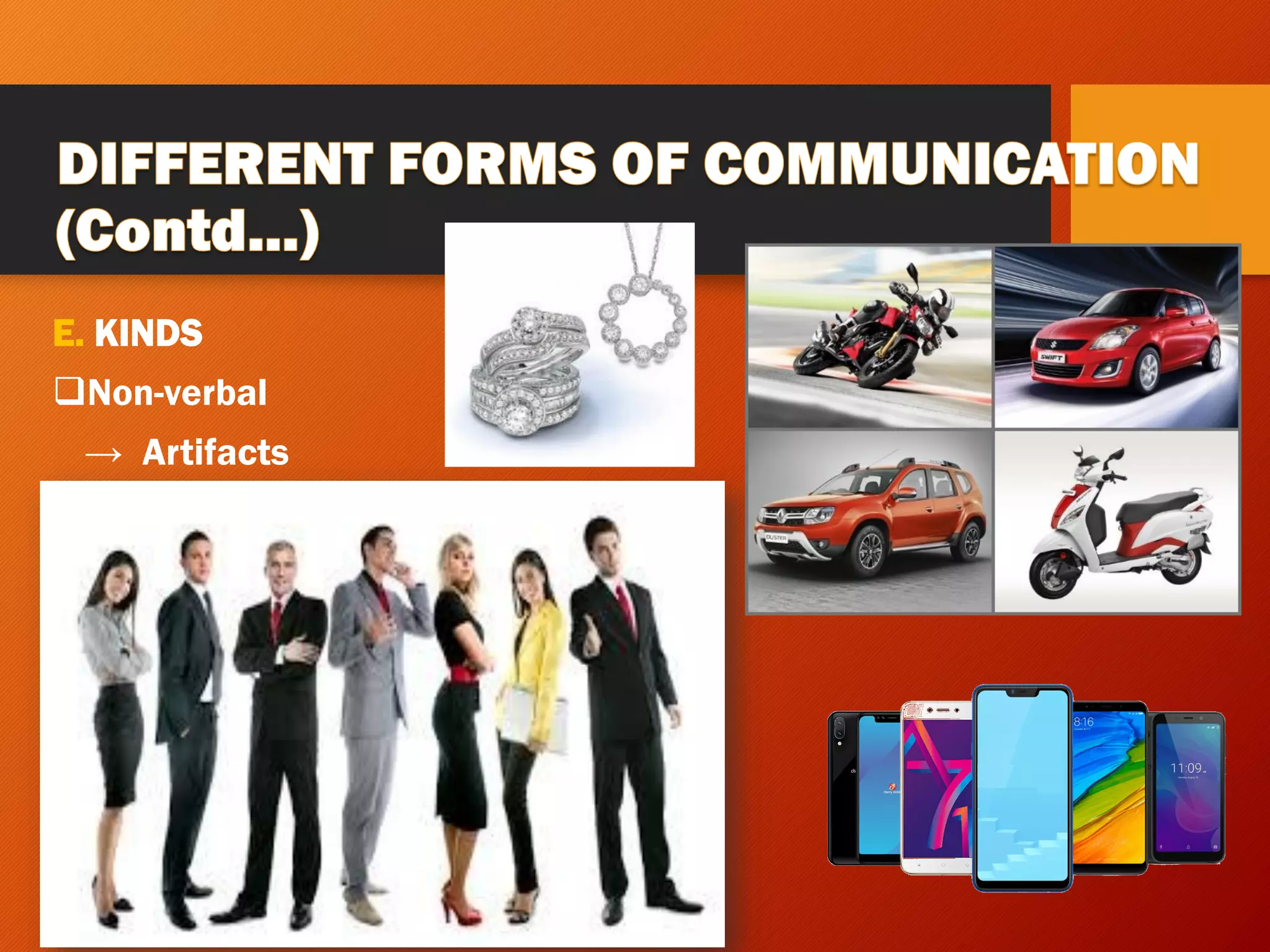 E. KINDS
❑Non-verbal
→ Artifacts
 