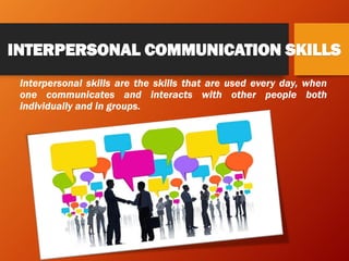 INTERPERSONAL COMMUNICATION SKILLS
INCLUDE
a) Communication skills (LSRW)
b) Emotional intelligence
c) Teamwork
d) Negotia...