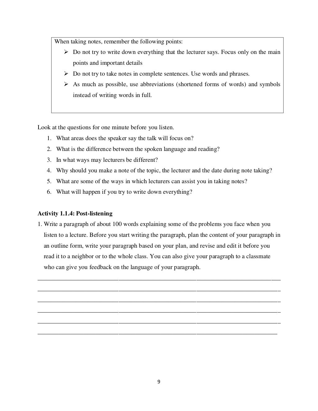 Communicative English Language Skills I fl En 1011 Final Version