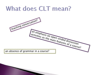 an absence of grammar in a course?
 