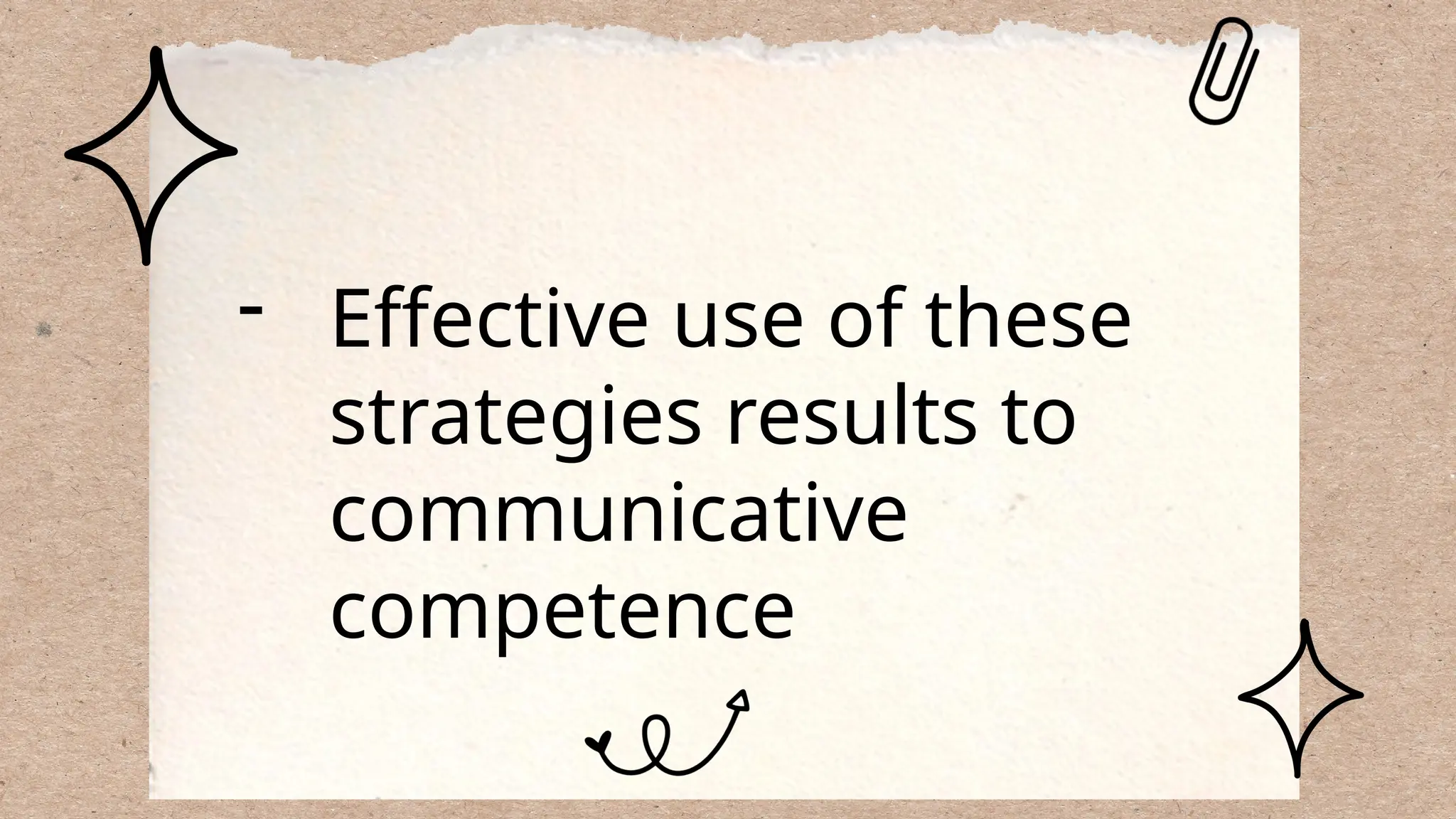 - Effective use of these
strategies results to
communicative
competence
 