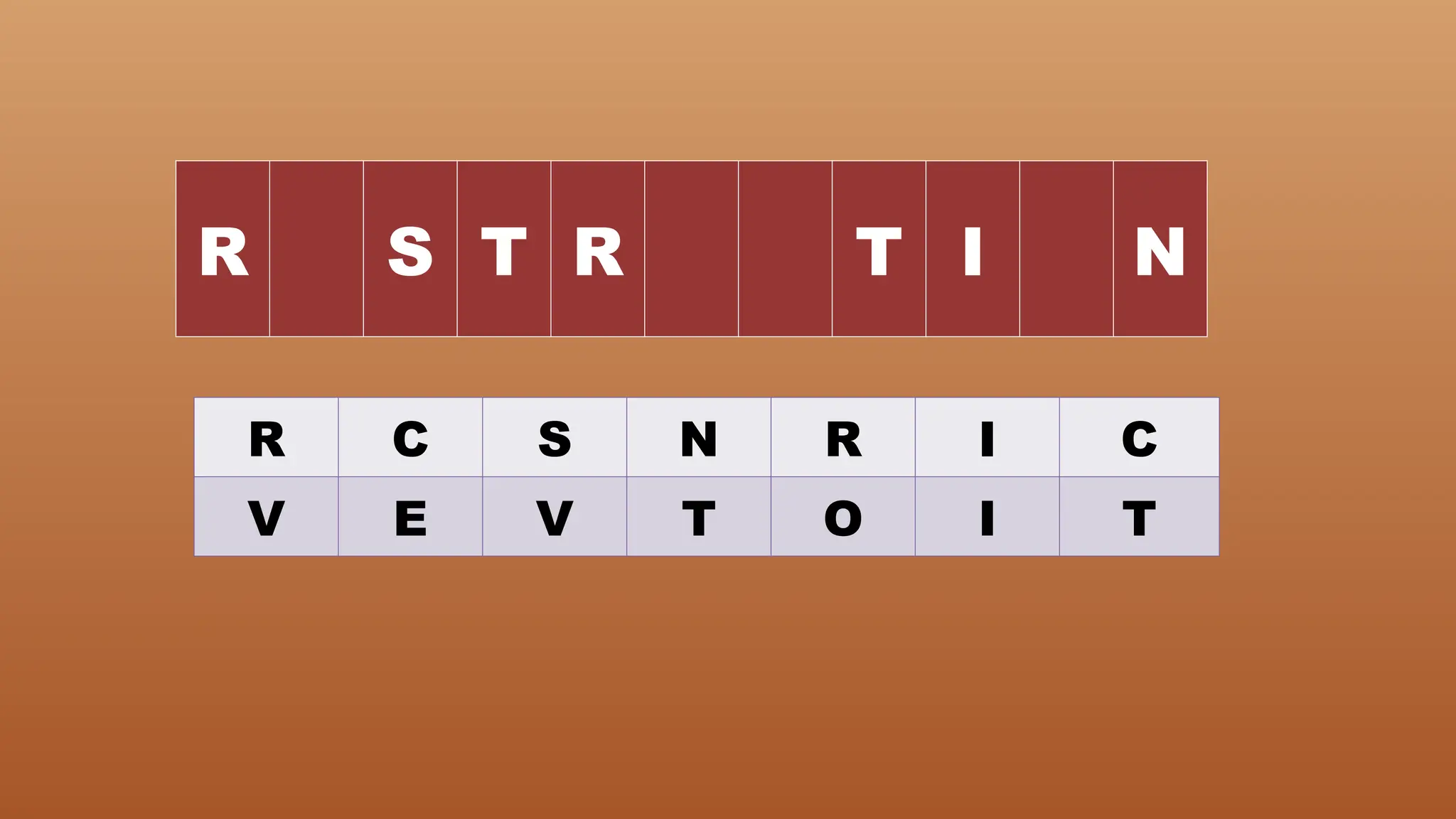 R S T R T I N
R C S N R I C
V E V T O I T
 