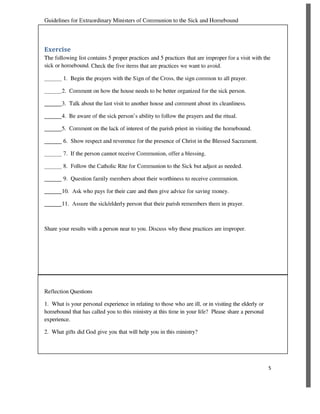 Holy Communion for the Homebound by the EMHC | PDF
