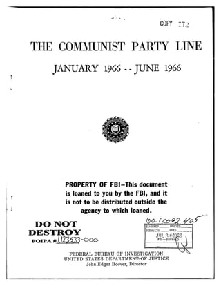 Communist party line   fbi file series in 25 parts - vol. (25)