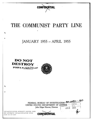 Communist party line   fbi file series in 25 parts - vol. (1)