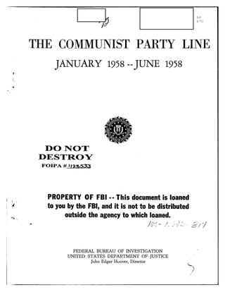 Communist party line   fbi file series in 25 parts - vol. (9)