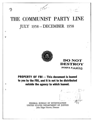 Communist party line   fbi file series in 25 parts - vol. (10)