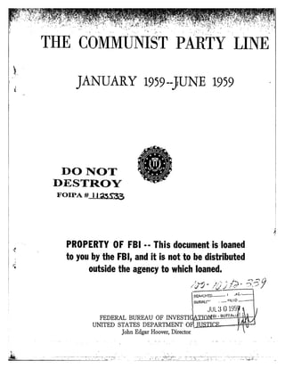 Communist party line   fbi file series in 25 parts - vol. (11)